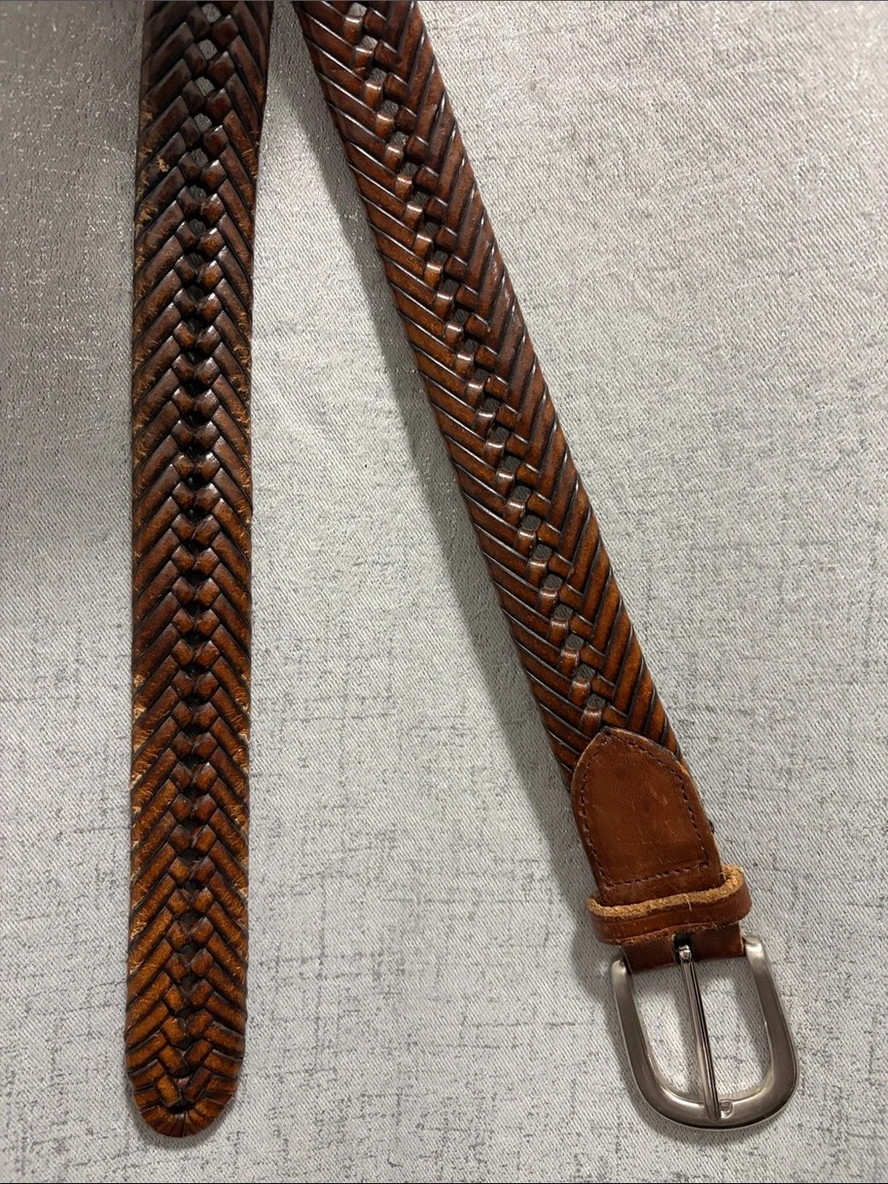 Braided Brown Leather Belt